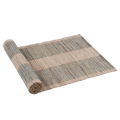 Ramie Cloth Burlap Table Runner, Hand-Woven Table Runner, Green On Both Sides, Light Brown In The Middle(Size:30×150Cm) #TOP5