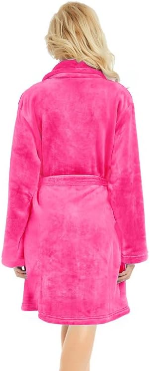 U2SKIIN Women Fleece Robe, Short Cozy Plush Robes for Womens Soft Shawl Collar Warm Spa Bathrobe - Image 2