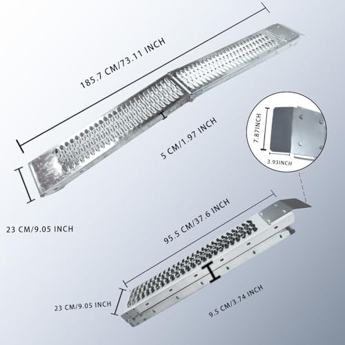 image for Generic Alloy Steel Motorcycle Ramp, 750 Lbs Capacity, 7.25ft Folding 