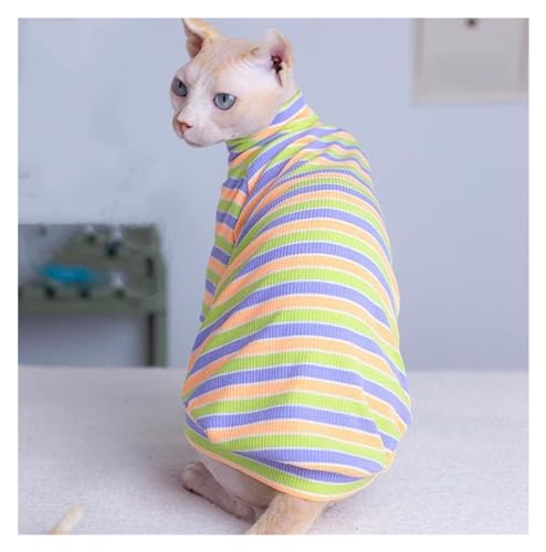 Ropa para gatos de algodón premium con acabado suave y diseño de rayas 6