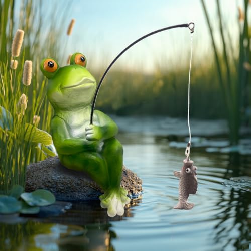 Frosch-Angelstatue, Gartendekoration, 24,9 cm, wetterfest, Kunstharz,...