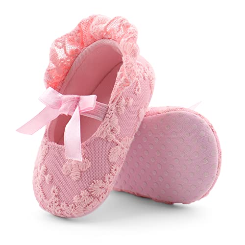 Baby Girls Princess Lace Soft Sole Cloth Crib Shoes Sneaker Pink, 3-6 Months #TOP3