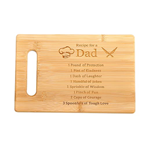 Fathers Day Gift From Daughter Or Son Dad Gift - Engraved Bamboo Cutting Board Gift Set For Dad,Papa, Stepfather, Godfather (D8) #TOP12