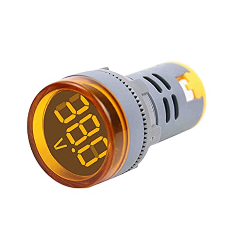 AC Voltage Display Digital LED Display Voltmeter AC 20-500V Voltage Meter Monitor 110V 220V Volt Detetor Signal Indicator Light Panel (Yellow)