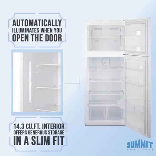 Summit 28" Refrigerator, Top Mount Freezer, Full Size, Energy Star Certified, White- CTR151W on Fridge.com