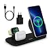 Produktbild DDUAN Kabelloses Ladegerät, 3 in 1 Qi kabellose Ladestation Dock kompatibel für Apple Watch, AirPods Pro/1/2, Ladegerät für iPhone 12/11/Pro/Max/XR/XS/XS Max/X /8 Plus/Samsung (18W Adapter enthalten)