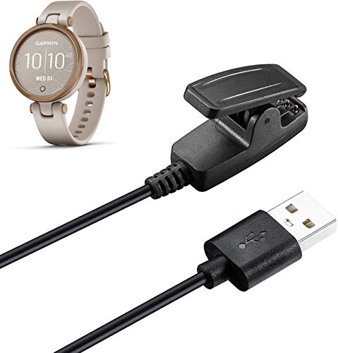 Compatible with Garmin Lily Charger, Youkei Replacement Charger USB Charging Cable Clip Compatible for Garmin Lily (Black)