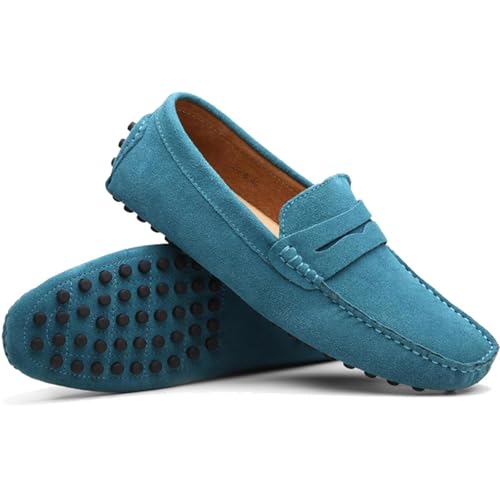 Image of PPXID Men's Dress Loafers Slip On Casual Shoes Lightweight Soft Penny Loafers Suede Driving Boat Shoes Moccasins