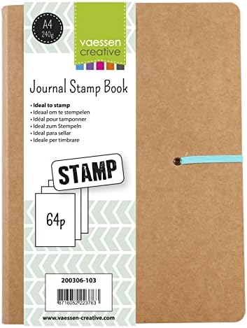 Vaessen Creative Journal, Art Notebook with 64 Unlined Pages for Daily Stamping Crafts, Brown, A4