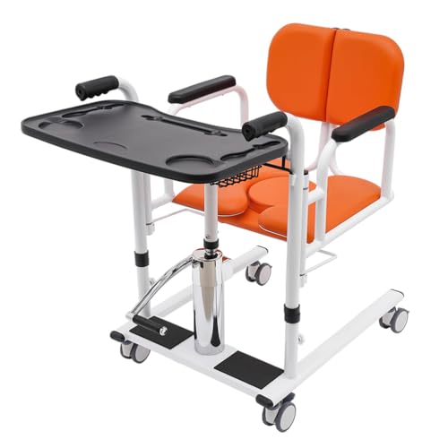 Silla elevadora hidráulica para pacientes con frenos y ruedas universales, soporta hasta 150 kg para uso doméstico