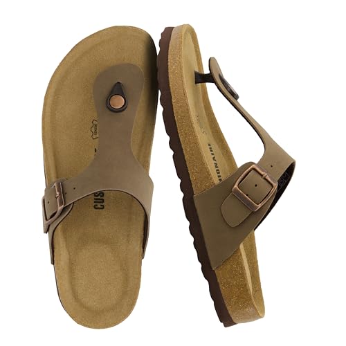 CUSHIONAIRE Leah Thong Womens Sandals - Cork Footbed Flip