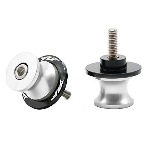 2 pcs M6 Motocicleta basculante de aluminio CNC Alu Slider Carretes tornillos moto accesorios Brazososcilantes Para Yamaha YZF R1 R3 R6 R25 R1000 - Plata