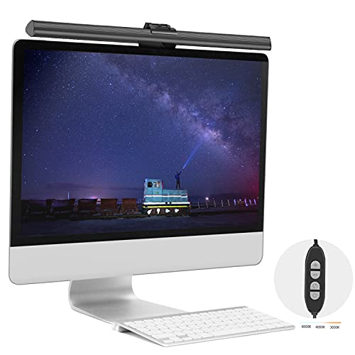 Powerole PC Computer Monitor Light, Eye Protecting LED Screen Monitor Light Bar, No Screen Glare, USB Powered Adjustable Angle Monitor Lamp with Adjustable Brightness/Temperature Mode for Office/Home