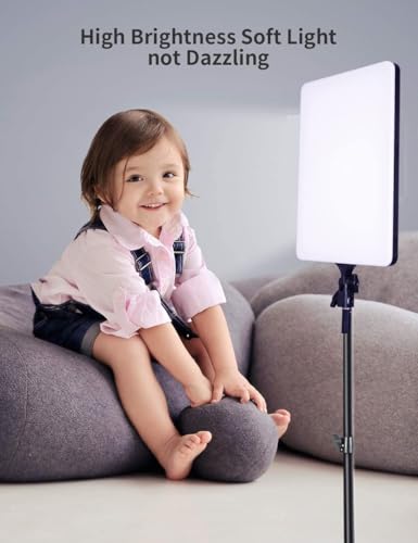 Image of ADZOYRL-16 LED LED Panel Ligth | Bluetooth Remote | 7 Foot Metal Tripod Stand | Collar Mic for Studio Photography /Video Recording /Baking /Calligraphy