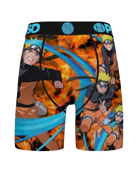 PSD Mens Boxer Briefs - Naruto Watch, 7 Inch Inseam, Moisture-Wicking, 4-Way Stretch, Boxer Briefs for Men Pack2