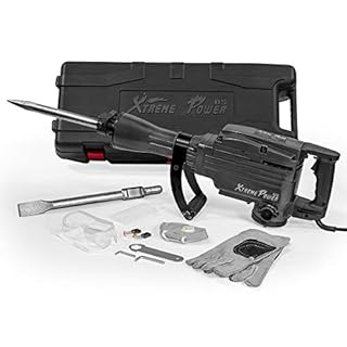 XtremepowerUS 2200W Electric Demolition Jack Hammer With Point & Flat Chisel Bits 1-1/8" Hex Construction Concrete Breaker Punch Drill