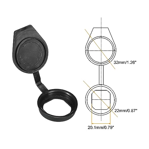 PATIKIL 22mm Door Lock Dust Cover, 10 Pack PE Plastic Waterproof Keys Panel Cam Lock Dust Cover Cap for 22mm Cam Lock, Black - Image 2