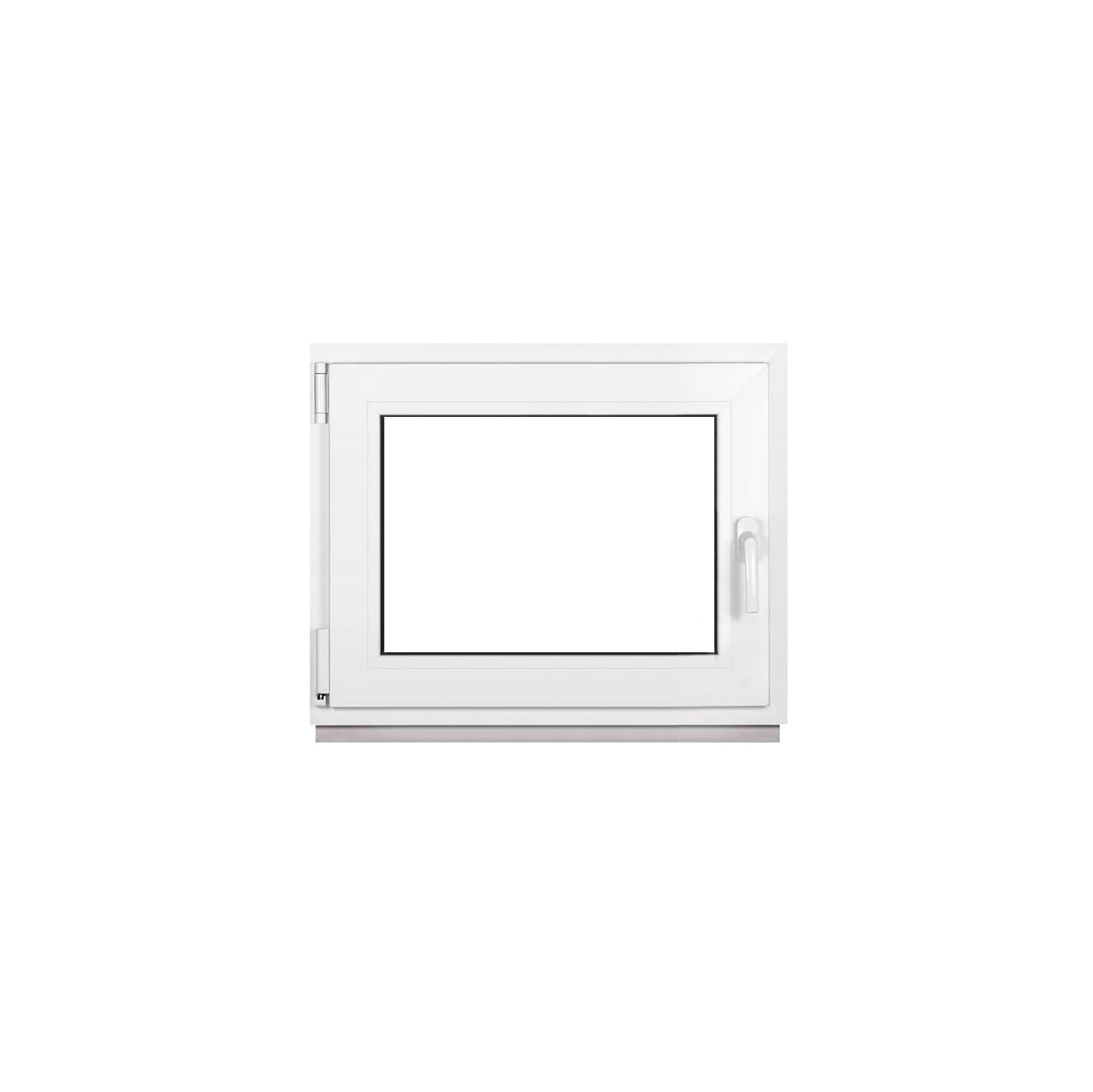 Framex Finestra in Plastica Bianca Larghezza x Altezza 85 x 65 cm (850 x 650 mm) Doppi Vetri (32 mm), Anta-Ribalta, Girevole DIN Sinistra – Premium
