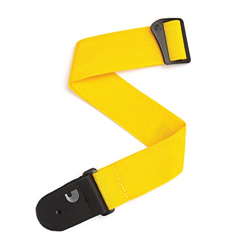 D'Addario ダダリオ ギターストラップ Poly-Pro Guitar Strap レザーエンド PWS110 Yellow