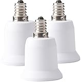 JACKYLED 3-Pack E12 to E26 / E27 Adapter Chandelier Socket (E12) to Medium Socket (E26/E27) Converter ,Max Wattage 1000W,200℃ Heat Resistant,No Fire Hazard