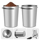 Vegena Kaffee Siebträger Dosierbecher, Edelstahl Kaffee Dosierbecher, 2 Pcs 58mm Kaffee Siebträger Zubehör, Kaffeedosierbecher Pulverzuführungsteil für Espressomaschine, DIY-Werkzeuge
