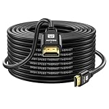 jojobnj 50FT Long Hdmi Cable, 4K@60Hz, 18Gbps High Speed HDMI 2.0 Cord, Ultra HD,Ethernet Audio Return,Video 4K,Arc,1080p, 3D, HDR Compatible with, HDTV, Xbox, PS5/PS4, Laptop(Black)