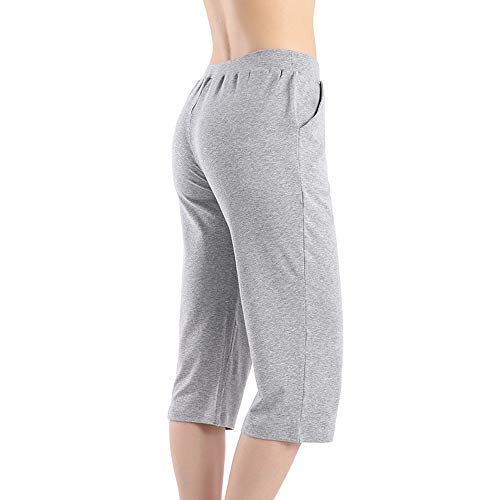 Image of QingWan Womens Shorts with Pockets Elastic Waist Spandex Athletic Short Capri Pants Yoga