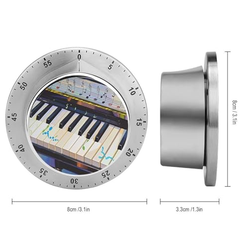 Temporizador de cocina con alarma fuerte y base magnética, diseño de piano mecánico 3