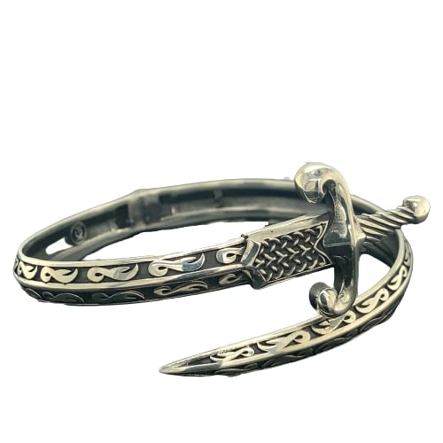 Silver Sword Bracelet, Handmade Zulfiqar Bracelet, Silver Man Warrior Bracelet, Adjustable Bracelet, 925k Sterling Silver Bracelet