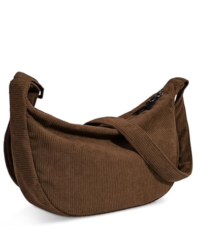 Image of Crossbody Crescent Bag for Women Men Trendy, Crescent Sling Bag with Adjustable Strap, 2 Zippers Lightweight