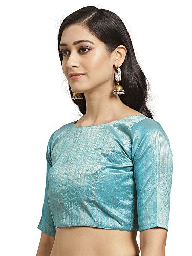 Image of AKHILAM Women's Chanderi Pure Georgette Saree with Blouse Piece