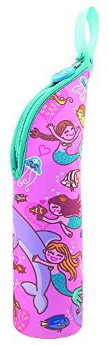 Laken Unisex Youth Stainless SteelThermo Drinking Spouses Neoprene Cover Fastening Stainless SteelDrinking Bottle with Child-friendly Design on the Cover 0.5Litres with Loop,L1800.05S,Sirenas-pink,0.5