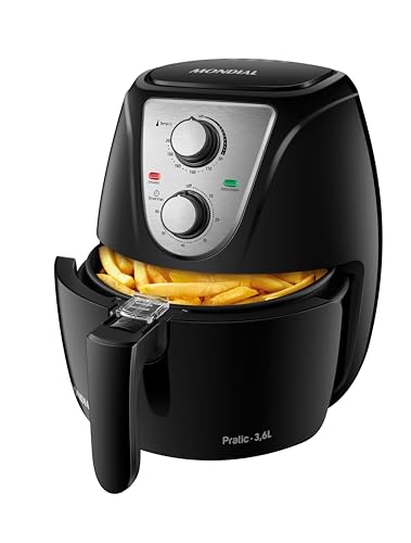 Fritadeira Sem Óleo Air Fryer Pratic 3,6L, Mondial, Preto/Inox, 1...
