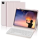 【2025革新モデル】iPad Air 13インチ（M3 2025 /M2 2024）キーボード iPad Pro 12.9 キーボード ケース iPad Air 13(M2)キーボード 人気 超軽量 脱着式 iPad Pro 12.9 第6/5/4/3世代 兼用 ペンシルホルダー付き Bluetoothキーボード 耐衝撃 全面保護 多角度調整 US配列 日本語説明書 ピンク