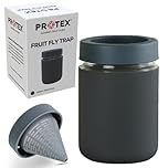 PR0TEX Fruit Fly Trap. Stylish & Discreet, Reusable Highly Effective Fruit Fly Trap, Ideal for Home & Kitchen, Glass Design Fruit Fly Catcher. Elegant Solution to Remove Fruit Flies. (Grey)