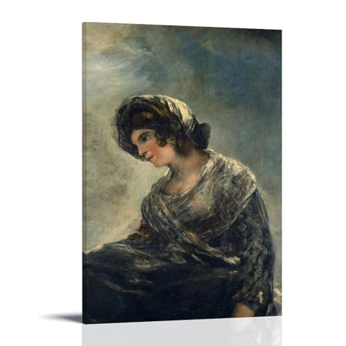 Póster de lienzo de La lechera de Burdeos de Goya, cuadro de 20x30 cm con marco