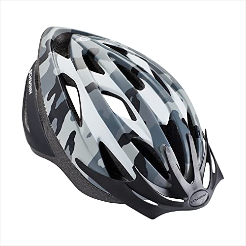 Schwinn Thrasher Youth Bike Helmet, Boys And Girls, Fits 55-58Cm Circumference, Lightweight Microshell Design, Dial Fit Adjustment, Detachable Visor, Ventilated, Cpsc Safety Certified, Urban Camo #TOP23