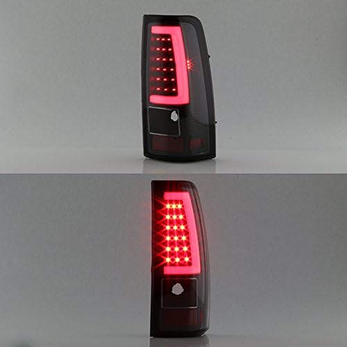 AKKON - For 99-06 GMC Sierra / 99-02 Chevy Silverado Pick Up Truck Black Bezel LED Tube Tail Brake Lights Lamp