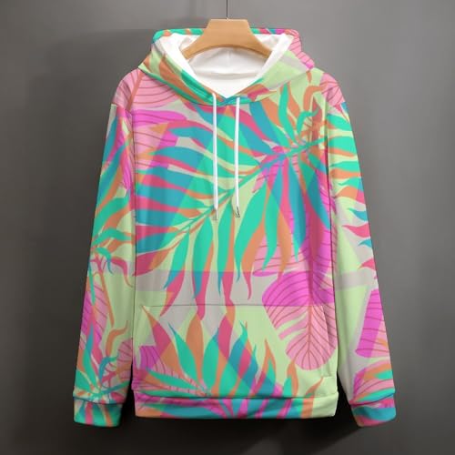 Sweats à Capuche Feuille Rose UMENG Pull Idéal pour le Week-end - 4