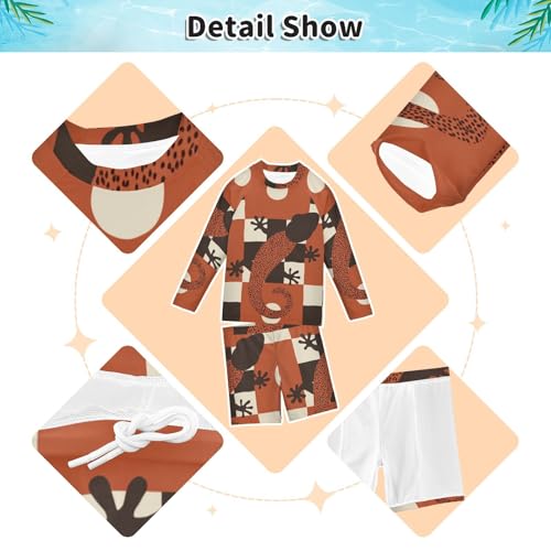 Traje de baño de dos piezas con protección UV de alta resistencia Lazy Checkered Geckoes 4