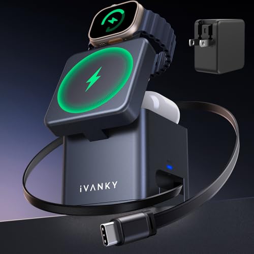 iVANKY iPhone 16/15/14 Pro Max p, 5in1 [d Cube CX[dXe[V MagSafe }Olbg Wireless Charging Station poP[u  65W PDA_v^[ 