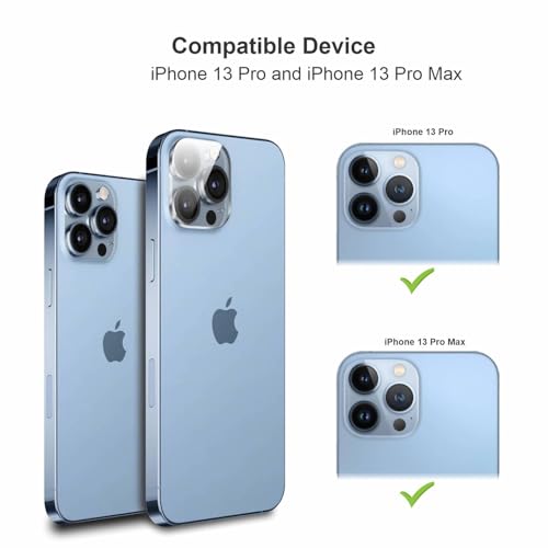 Image of SupCares Premium Camera Lens Protector Tempered Glass Compatible For iPhone 13 Pro and iPhone 13 Pro Max With Installation Kit | Edge to Edge Coverage | Transparent | Pack of 2