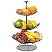 FOUVIN Fruit Etagere 3 livelli Portafrutta Portafrutta in metallo per più spazio sul piano di lavoro - Mantiene fresche frutta e verdura - Alzata per frutta con 3 ciotole Dimensioni: 31 cm 25 cm 20 cm