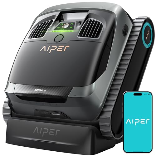 AIPER Scuba X1 Robot Piscina Limpiafondos y Paredes, Potente Succión de 6600 GPH con Doble Chorro, Sistema de Filtración Multicapa, Limpieza de Línea de Agua, Ideal para Piscinas de Obra has