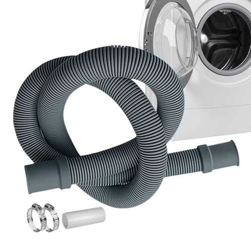 Tuyau de vidange lave-linge - Kit de Tuyau d'Évacuation de 1 Mètre,Avec collier de serrage et connecteur, kit de rallonge de flexible de vidange - pour...