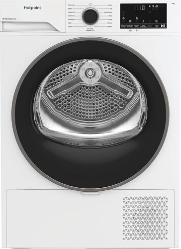 Hotpoint - CHD94MWBSFRX Sèche-Linge Pompe à Chaleur Posable - Capacité 9kg - Départ Différé 24h, Écran Digital - 64 dB - H 84,6 x L 59,8 x P 67,2 cm -...