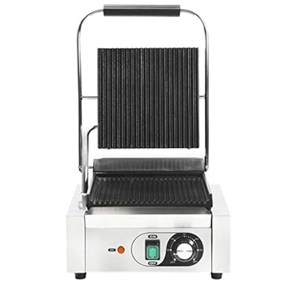 Festnight- Gerillter Panini-Grill Kontaktgrill Edelstahl Tischgrill Elektrogrill 1800 W 50-300 °C Temperaturregler 32 x… – Bild 4
