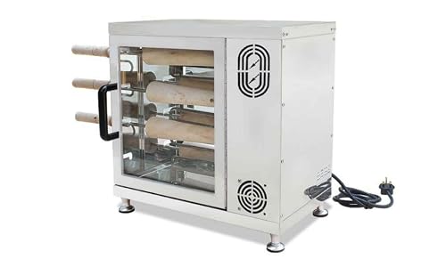 Electric Ice Cream Cone Machine Stainless Steel Kurtos Kalacs Chimney Cake Roll Maker Oven Machine With 16Pcs Conical Stick Make 3200W (110V/60Hz, 16 Pcs Baking Roll) #TOP7