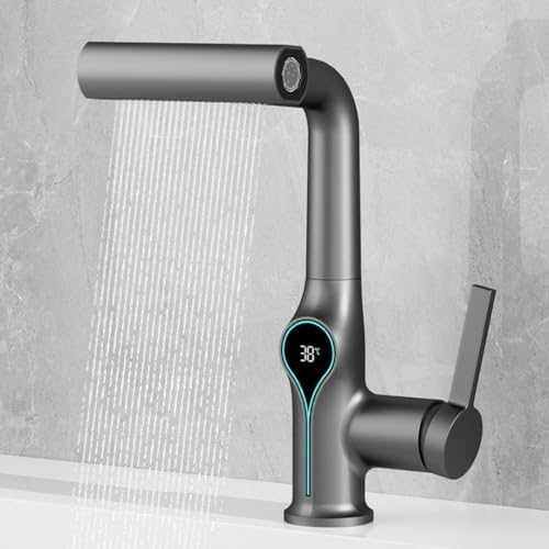 Grifo de lavabo para evitar quemaduras con sensor de temperatura y caño extensible 4