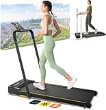 UREVO Tapis Roulant Elettrico Intelligente con App, 3 in 1 Tapirulan Pieghevole da Casa, Doppia Ammortizzazione, Display LED e Telecomando, Tapis Roulant Salvaspazio per Casa e Ufficio, 120kg